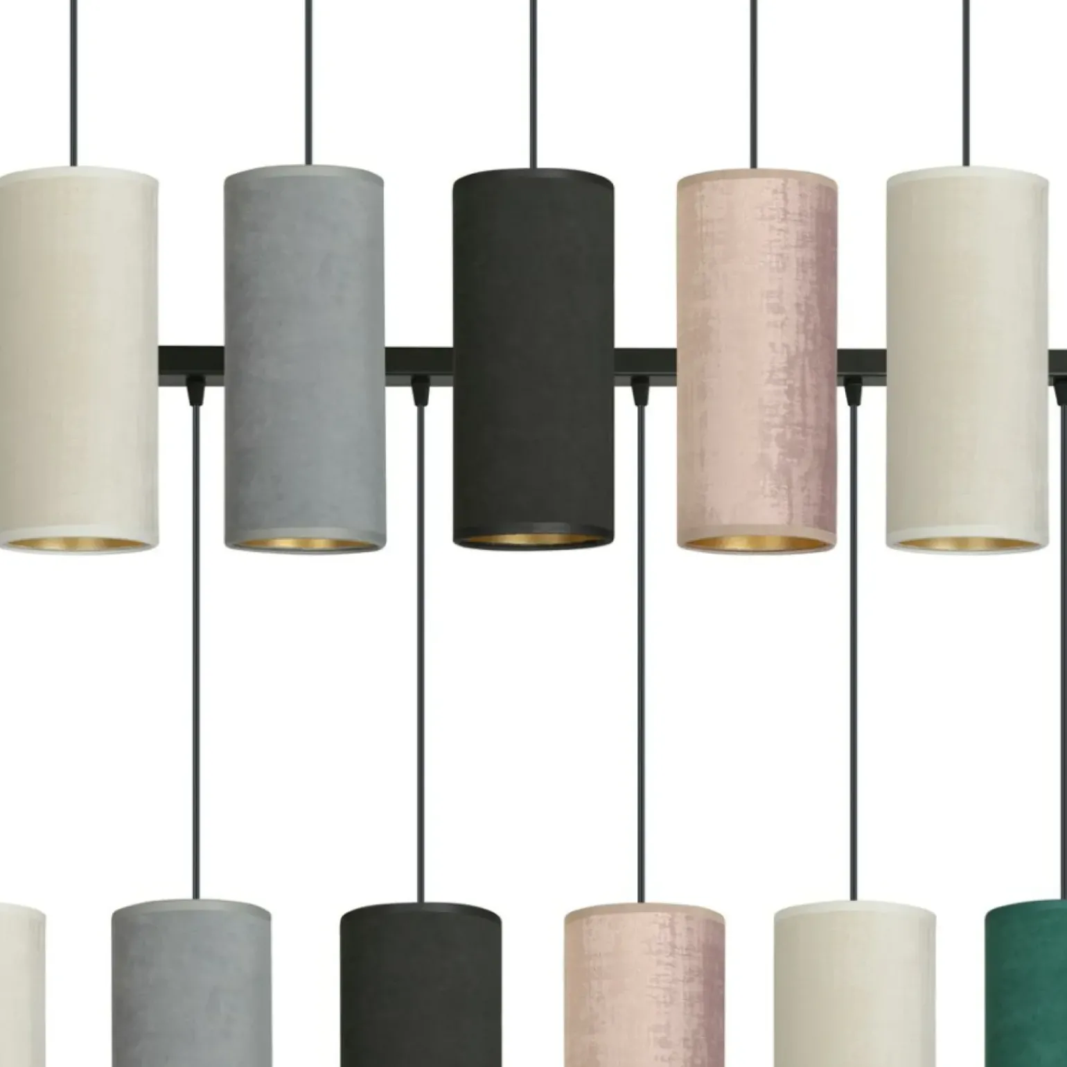 Online Szeroka listwa z różnokolorowymi abażurami 1068/6 BENTE | Kaja Żyrandole Nowoczesne