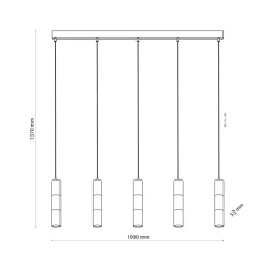 Cheap Szeroka listwa ze smukłymi tubami na zwisach TK 4758 z serii VIVIEN Żyrandole Nowoczesne