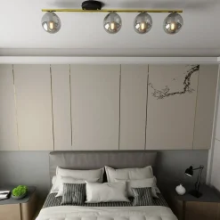 New Szeroka, ozdobna lampa sufitowa do salonu 1250/4 z serii MONZA | Kaja Żyrandole Nowoczesne