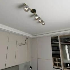 New Szeroka, ozdobna lampa sufitowa do salonu 1250/4 z serii MONZA | Kaja Żyrandole Nowoczesne