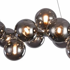 Store Szeroka, srebrna lampa wisząca MOD547PL-25CH DALLAS | Kaja Oświetlenie Żyrandole Nowoczesne