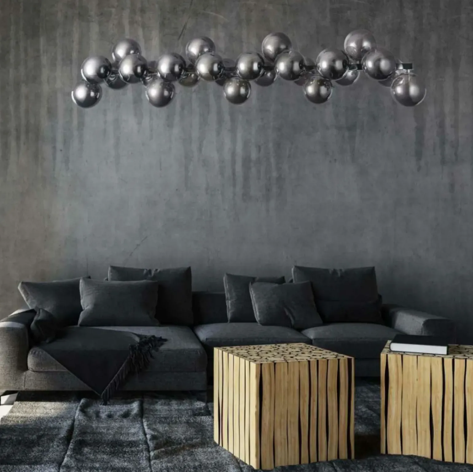 Store Szeroka, srebrna lampa wisząca MOD547PL-25CH DALLAS | Kaja Oświetlenie Żyrandole Nowoczesne