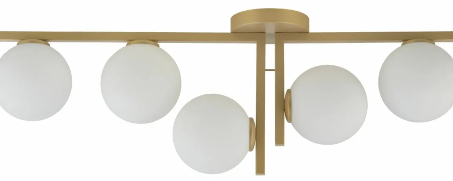 Cheap Szeroka, złota lampa sufitowa z białymi kloszami SIG 33339 ANDY Żyrandole Nowoczesne