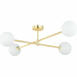 Cheap Szeroka, złota lampa sufitowa z białymi kloszami TK 4738 - SARIUS Żyrandole Nowoczesne