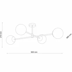 Cheap Szeroka, złota lampa sufitowa z białymi kloszami TK 4738 - SARIUS Żyrandole Nowoczesne