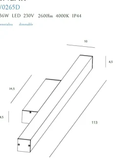 Sklep Kaja Szeroki kinkiet LED do łazienki 113cm MX W0265 LINEAR | Kaja