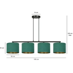Online Szeroki żyrandol do oświetlenia stołu w salonie 1051/4 HILDE | Kaja Żyrandole Nowoczesne