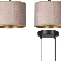 Best Sale Szeroki żyrandol z różowymi abażurami 1053/4 HILDE | Kaja Oświetlenie Żyrandole Nowoczesne