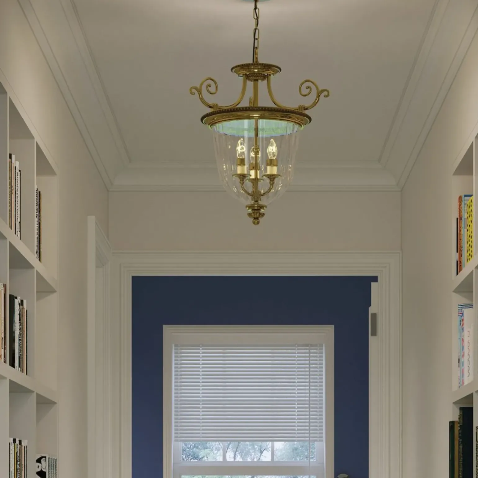 Sklep Kaja Szklana lampa wisząca, pałacowa HK-CAMBRIDGE-P-S z serii CAMBRIDGE