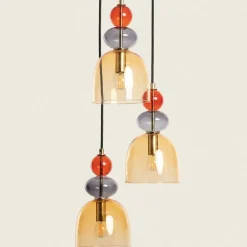 Best Sale Szklana lampa wisząca w stylu art. Deco ABR-3KOLOK-A KOLORENO | Kaja Żyrandole Nowoczesne