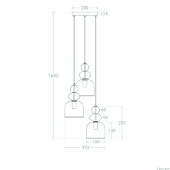 Best Sale Szklana lampa wisząca w stylu art. Deco ABR-3KOLOK-A KOLORENO | Kaja Żyrandole Nowoczesne