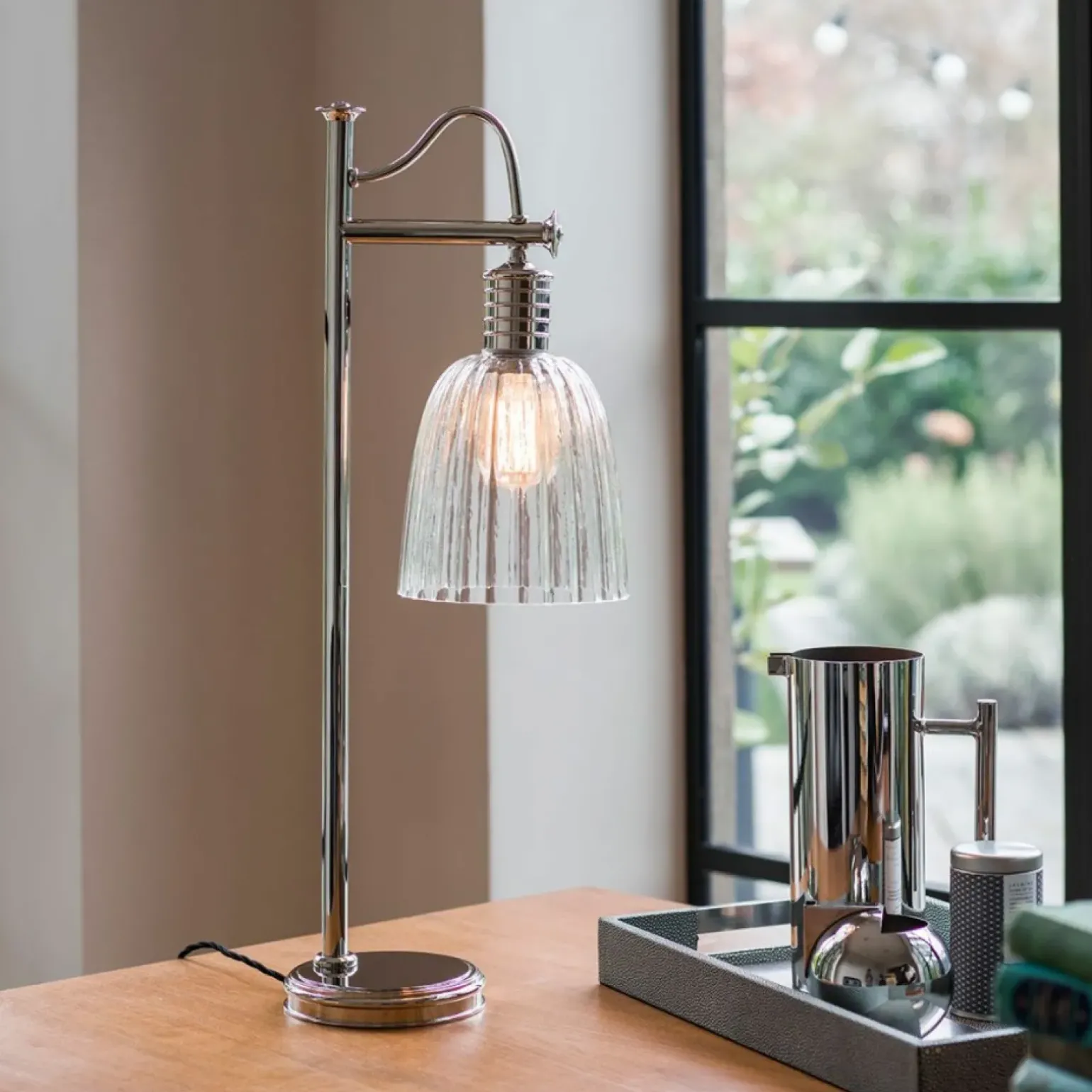 Sklep Kaja Szklana lampka stołowa, biurkowa DOUILLE-TL-PN z serii DOUILLE