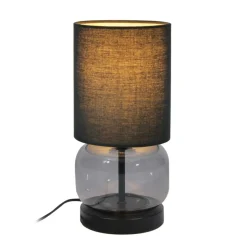 Sklep Kaja Szklana, smukła lampka nocna z abażurem TB-63748-BL-SG DORME | Kaja