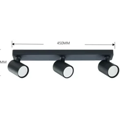 New Szyna z reflektorami, do korytarza LP-731/3W BK SNOW | Kaja Żyrandole Nowoczesne