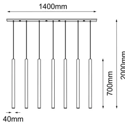 Best Techniczna lampa wisząca ze złotymi zwisami ANT 8890 AKADI | Kaja Żyrandole Nowoczesne