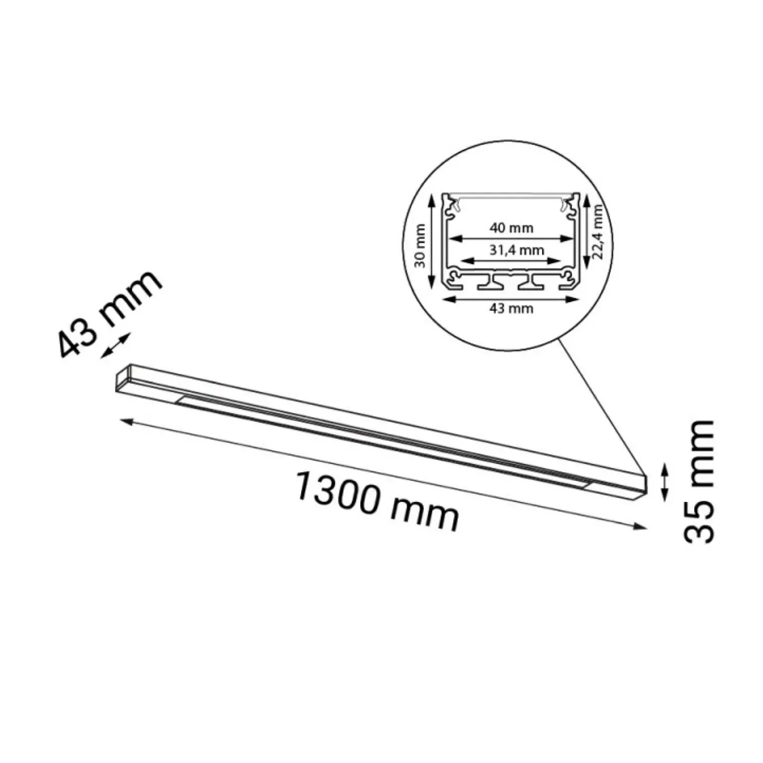 Sklep Kaja Techniczny, ledowy plafon do holu 130cm 3000K ANT 1956 HAKODA | Kaja