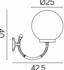 Sklep Kaja Tradycyjny kinkiet elewacyjny K 3012/1/K 250 P z serii KULE CLASSIC | Kaja Oświe