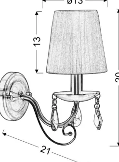 Sklep Kaja Tradycyjny kinkiet w eleganckim stylu 21-09081 DYNASTY | Kaja