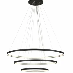 Best Trzy czarne obręcze LED ⌀117cm 3000K ANT 5430 z serii AGA Żyrandole Nowoczesne