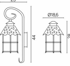 Sklep Kaja Unikalna lampa, kinkiet elewacyjny, ozdobny K 3012/1/R z serii TOLEDO | Kaja Ośw