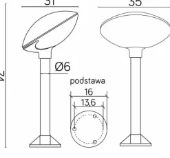 Sklep Kaja Unikalna lampa ogrodowa, wysokość 55cm TAO 3 z serii TAO | Kaja Oświetlenie