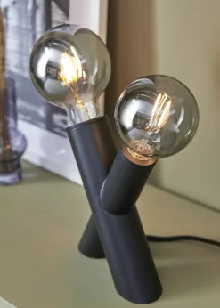 Sklep Kaja Unikalna lampa stołowa z czarną oprawą 108052 | Kaja Oświetlenie