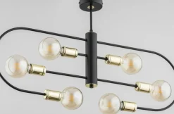 Store Unikalna lampa sufitowa z wyeksponowanymi żarówkami AL 63028 | Kaja Żyrandole Nowoczesne