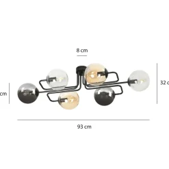 Best Sale Unikalna lampa sufitowa z kolorowymi kloszami 834/6A1 | Kaja Żyrandole Nowoczesne
