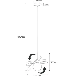 Best Unikalna lampa wisząca z ruchomą przysłoną K-5381 z serii FERMI Żyrandole Nowoczesne