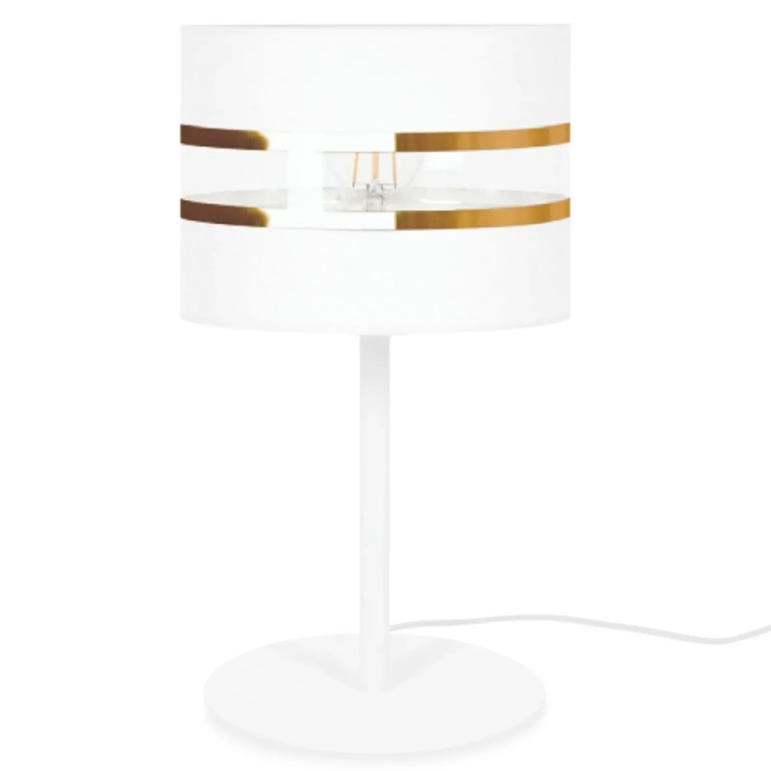 Sklep Kaja Unikalna lampka stołowa ze złotymi paskami K-5216 z serii VICTORIA
