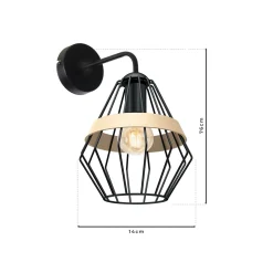 Sklep Kaja Unikalny kinkiet ścienny, druciany klosz MLP5523 z serii CLIFF | Kaja Oświetleni