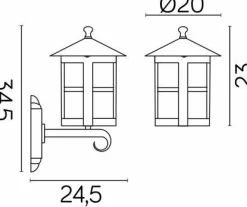 Sklep Kaja Uniwersalna lampa ścienna, elewacyjna K 3012/1/TD g z serii CORDOBA | Kaja Oświe