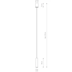 Online Uniwersalna, punktowa lampa wisząca, tuba 30cm 10902 FOURTY | Kaja Żyrandole Nowoczesne