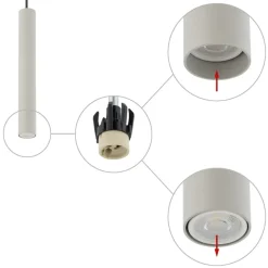 Online Uniwersalna, punktowa lampa wisząca, tuba 30cm 10902 FOURTY | Kaja Żyrandole Nowoczesne