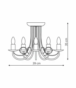Sklep Kaja Świecznikowa lampa sufitowa LP-020/5P WHITE PERŁA | Kaja Oświetlenie