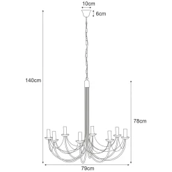 Sklep Kaja Świecznikowa lampa wisząca do salonu K-3521 PERSEO | Kaja Oświetlenie