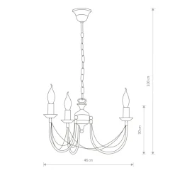 Sklep Kaja Świecznikowa, trójramienna lampa wisząca 204 ARES | Kaja Oświetlenie
