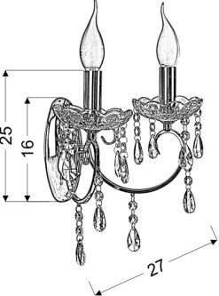 Sklep Kaja Świecznikowy, dwuramienny kinkiet 22-98323 AURORA | Kaja Oświetlenie