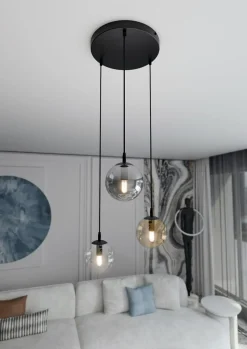 Flash Sale Wielokolorowa lampa wisząca z kulami 714/3PREM | Kaja Oświetlenie Żyrandole Nowoczesne