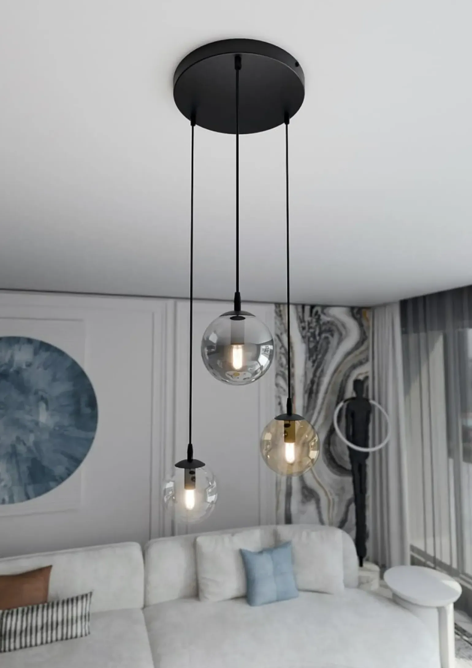 Flash Sale Wielokolorowa lampa wisząca z kulami 714/3PREM | Kaja Oświetlenie Żyrandole Nowoczesne