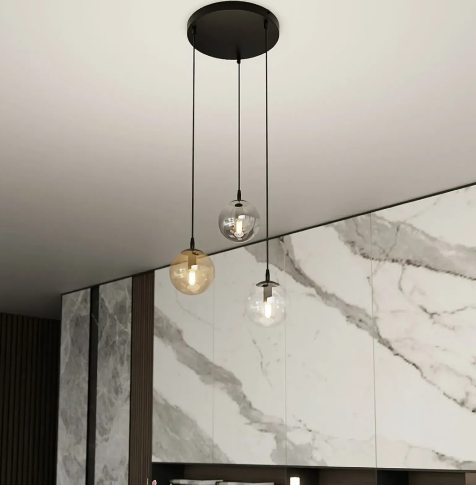 Flash Sale Wielokolorowa lampa wisząca z kulami 714/3PREM | Kaja Oświetlenie Żyrandole Nowoczesne