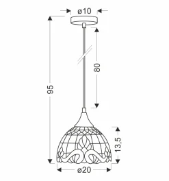 Sklep Kaja Witrażowa, dekoracyjna lampa wisząca 31-20703 MARSALA | Kaja