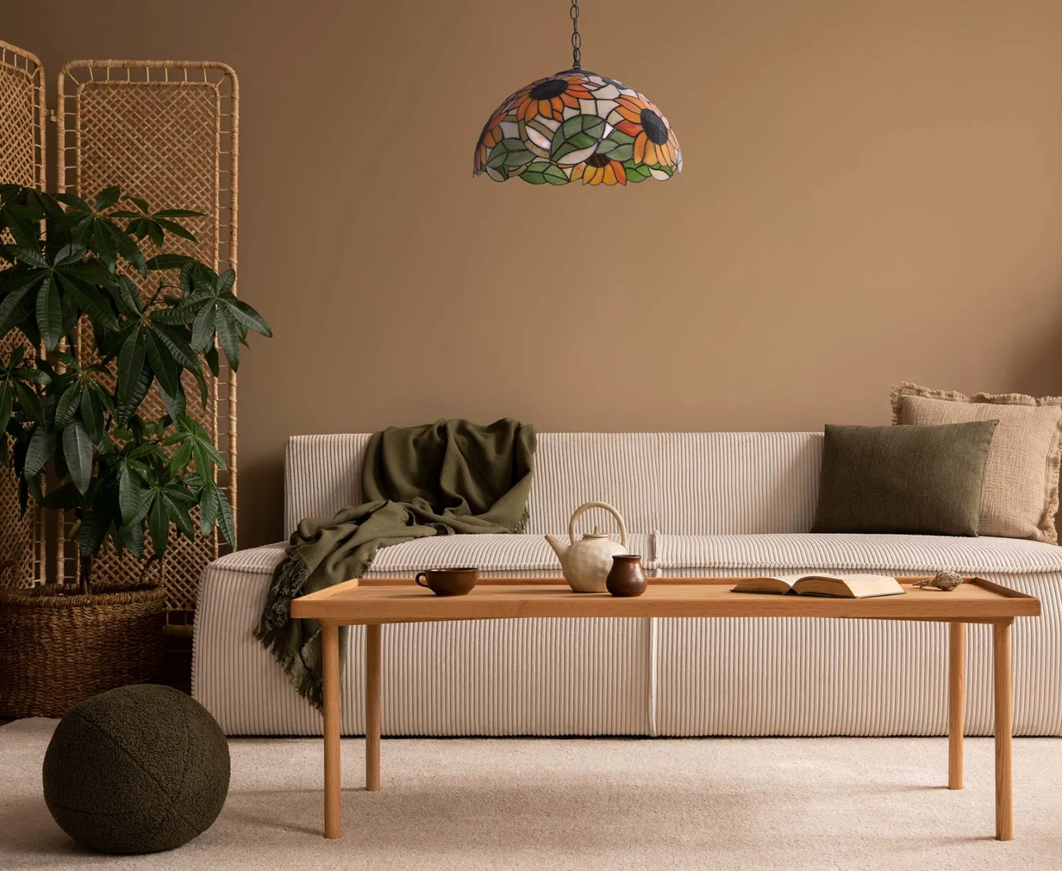 Sklep Kaja Witrażowa lampa wisząca, regulowana wysokość K-P16814 z serii SUNFLOWER