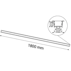 Sklep Kaja Wpustowy plafon LED do korytarza 180cm 3000K ANT 1836 HIATE | Kaja