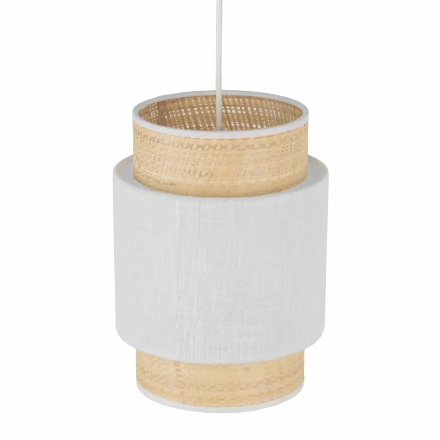 Clearance Wąska, abażurowa lampa wisząca do jadalni TK 5652 BOHO NEW WHITE Żyrandole Nowoczesne