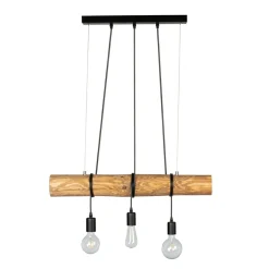 Shop Wąska, drewniana lampa wisząca do kuchni 68304304 TRABO SHORT | Kaja Żyrandole Nowoczesne