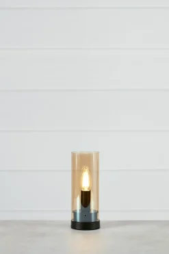 Sklep Kaja Wąska lampka nocna z bursztynowym kloszem 108719 POST | Kaja