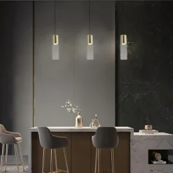 Fashion Wąska tuba wisząca ze szklanym kloszem LP-232/1P GD z serii MANACOR Żyrandole Nowoczesne