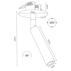 Sklep Kaja Wąski reflektor wpustowy, do holu ⌀2,2cm G9 ANT 3250 z serii ACE | Kaja