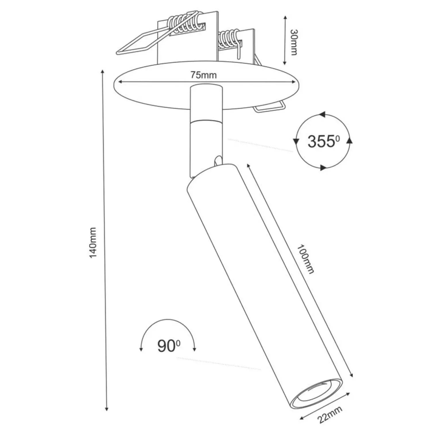 Sklep Kaja Wąski reflektor wpustowy, do holu ⌀2,2cm G9 ANT 3250 z serii ACE | Kaja